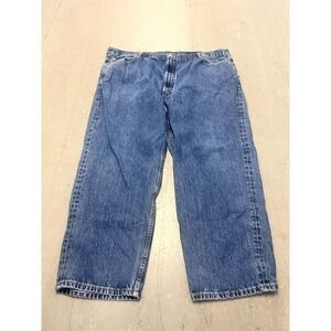 Levi's 550 Jeans Mens 50 X 30 Indigo Denim Relaxed Fit Straight Leg Zip Fly